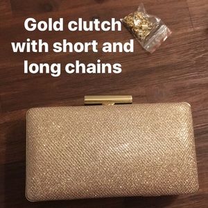 Gold formal clutch with straps